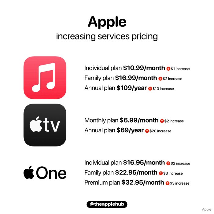 Apple video streaming cost 15 a month