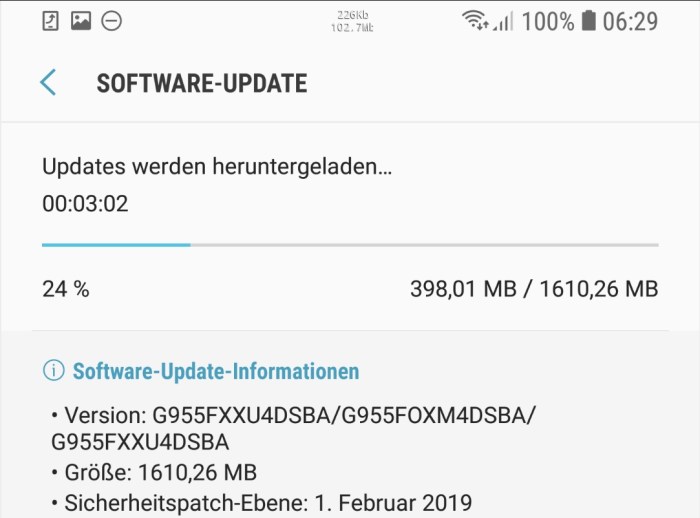 Android pie rolling out galaxy s8 germany