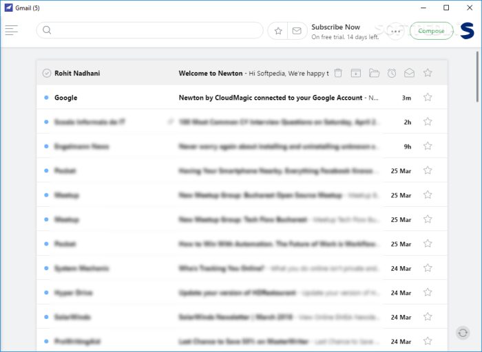 Newton mail makes a surprise return