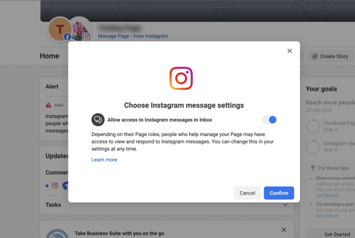 Facebook allows page admins to reply to instagram dms from fb inbox