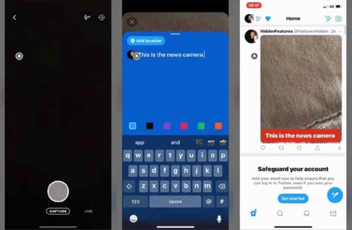 Twitter testing news camera feature